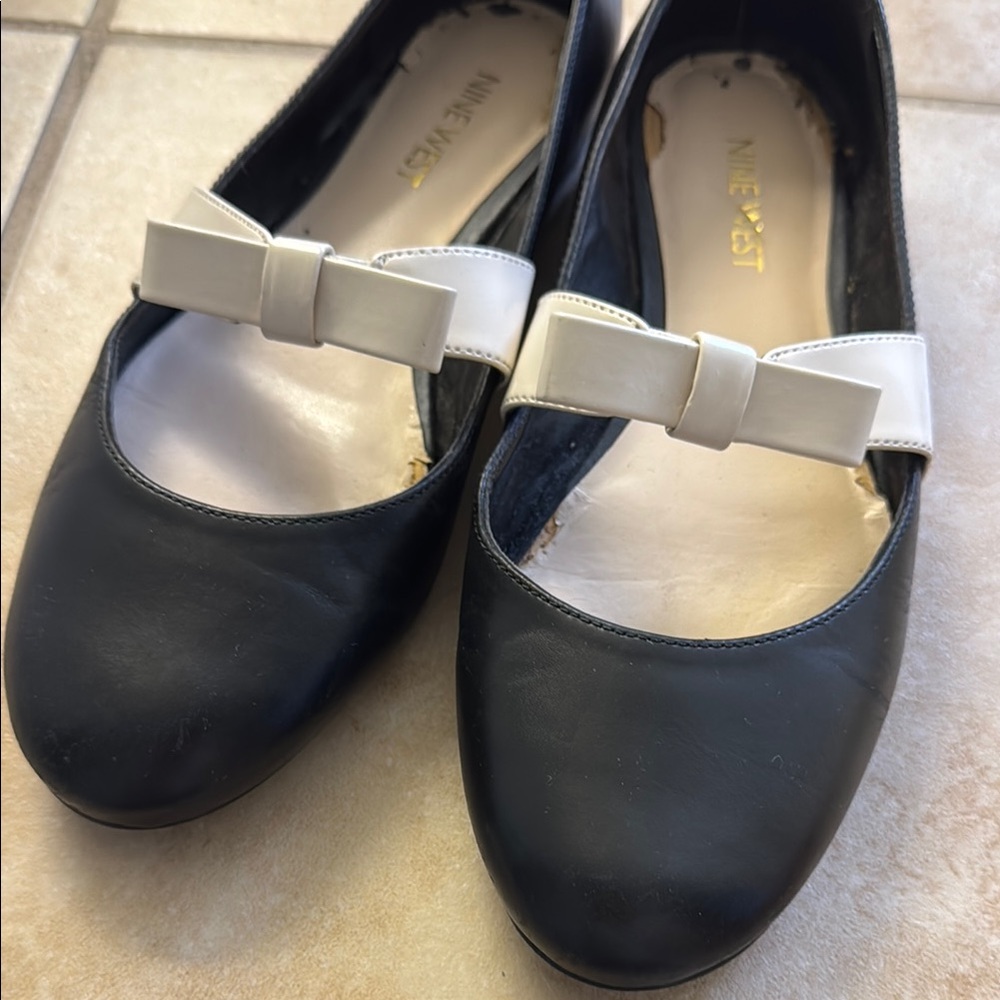 Nine West Black and White Women's Ballet Flats 6.5